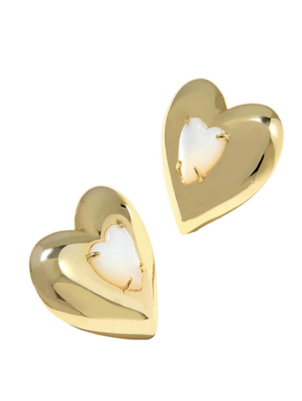 NWT Kendra Scott 14k Gold Plated Heart Earrings